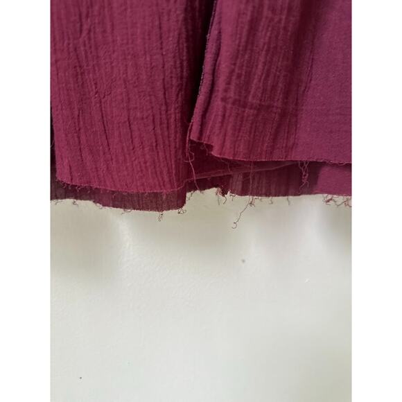 Bohme Plum Mini Dress Lace Eyelet Prairie Cottagecore Medium Long Sleeve Raw Hem - Picture 5 of 11